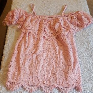 Lace off the shoulder shirt